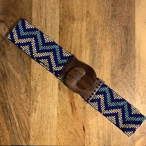 Anthropologie Chevron Beaded belt 30”